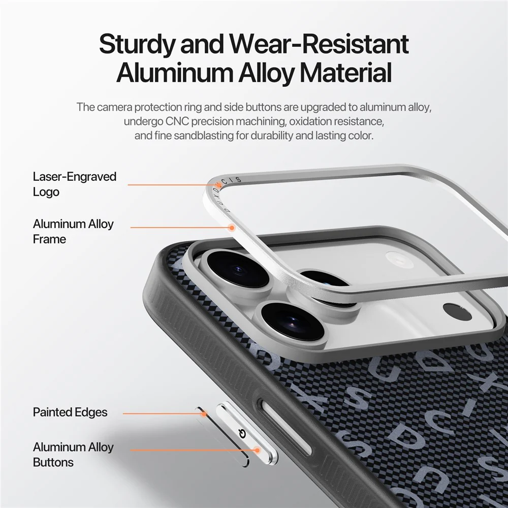 DUX DUCIS Moro Series For iPhone 17 Pro Max Case Compatible with MagSafe UV Pattern Leather + PC + TPU Phone Cover - Black - Image 8