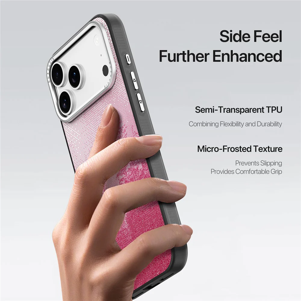 DUX DUCIS Moro Series For iPhone 17 Pro Max Case Compatible with MagSafe UV Pattern Leather + PC + TPU Phone Cover - Red - Image 6