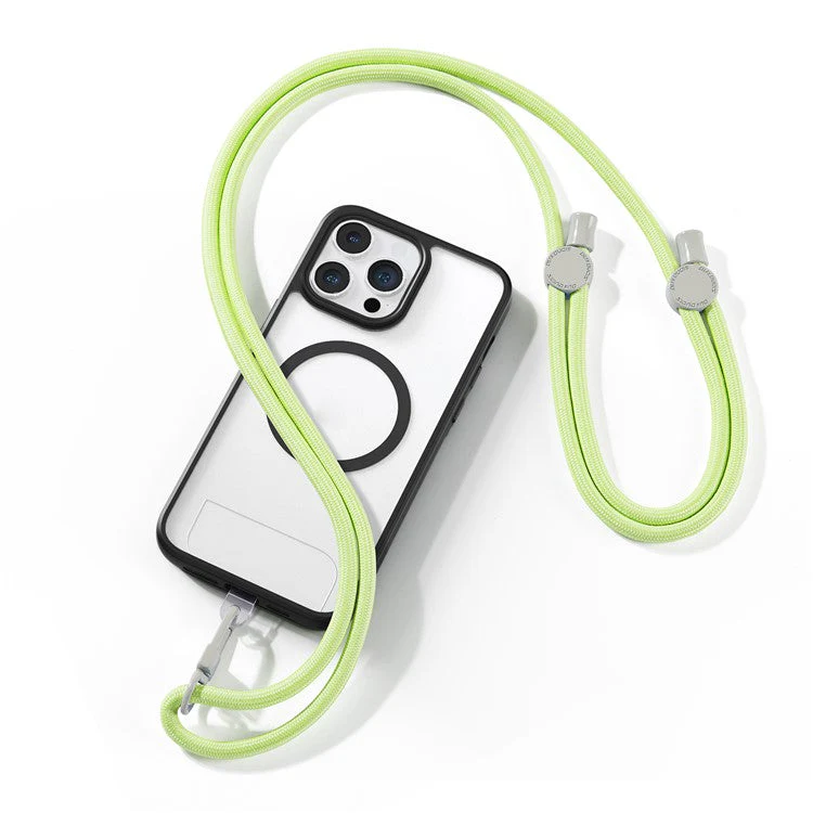 DUX DUCIS PLAZ Series 146cm Phone Lanyard Polyester Crossbody Strap Neck Rope with Tether Tab - Green Yellow - Image 2
