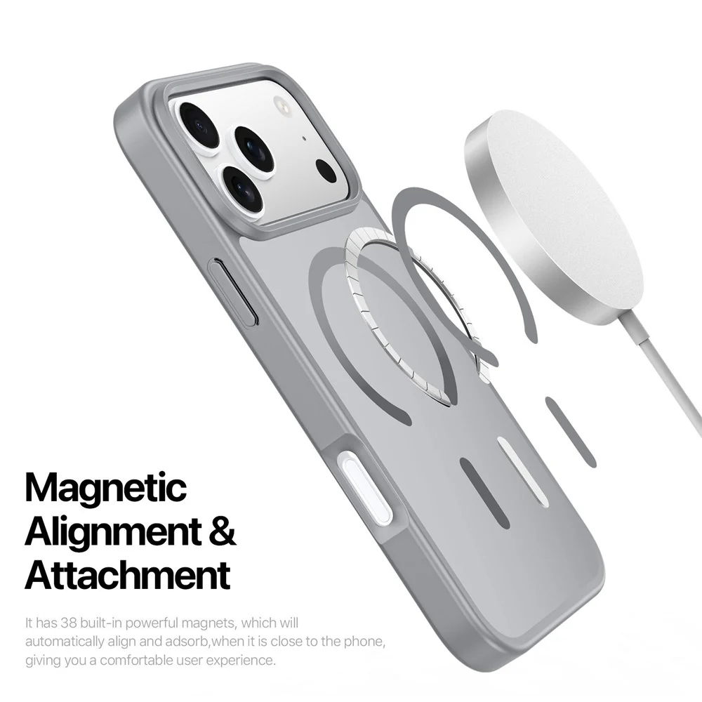 DUX DUCIS Yind Series For iPhone 17 Pro Max Case TPU + PC Matte Phone Cover Compatible with MagSafe - Grey - Image 5