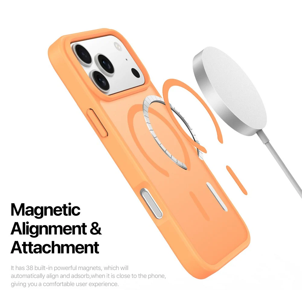 DUX DUCIS Yind Series For iPhone 17 Pro Max Case TPU + PC Matte Phone Cover Compatible with MagSafe - Orange - Image 5