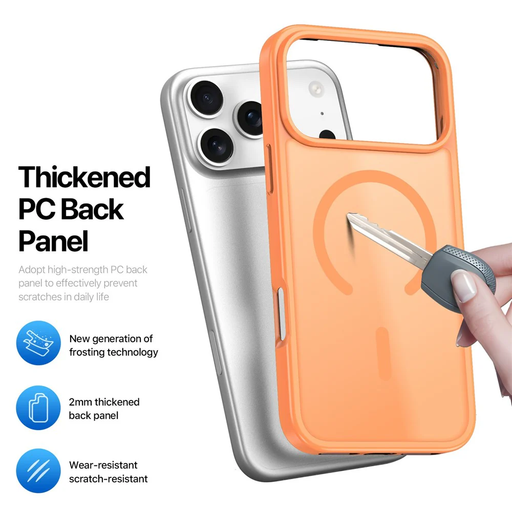 DUX DUCIS Yind Series For iPhone 17 Pro Max Case TPU + PC Matte Phone Cover Compatible with MagSafe - Orange - Image 6