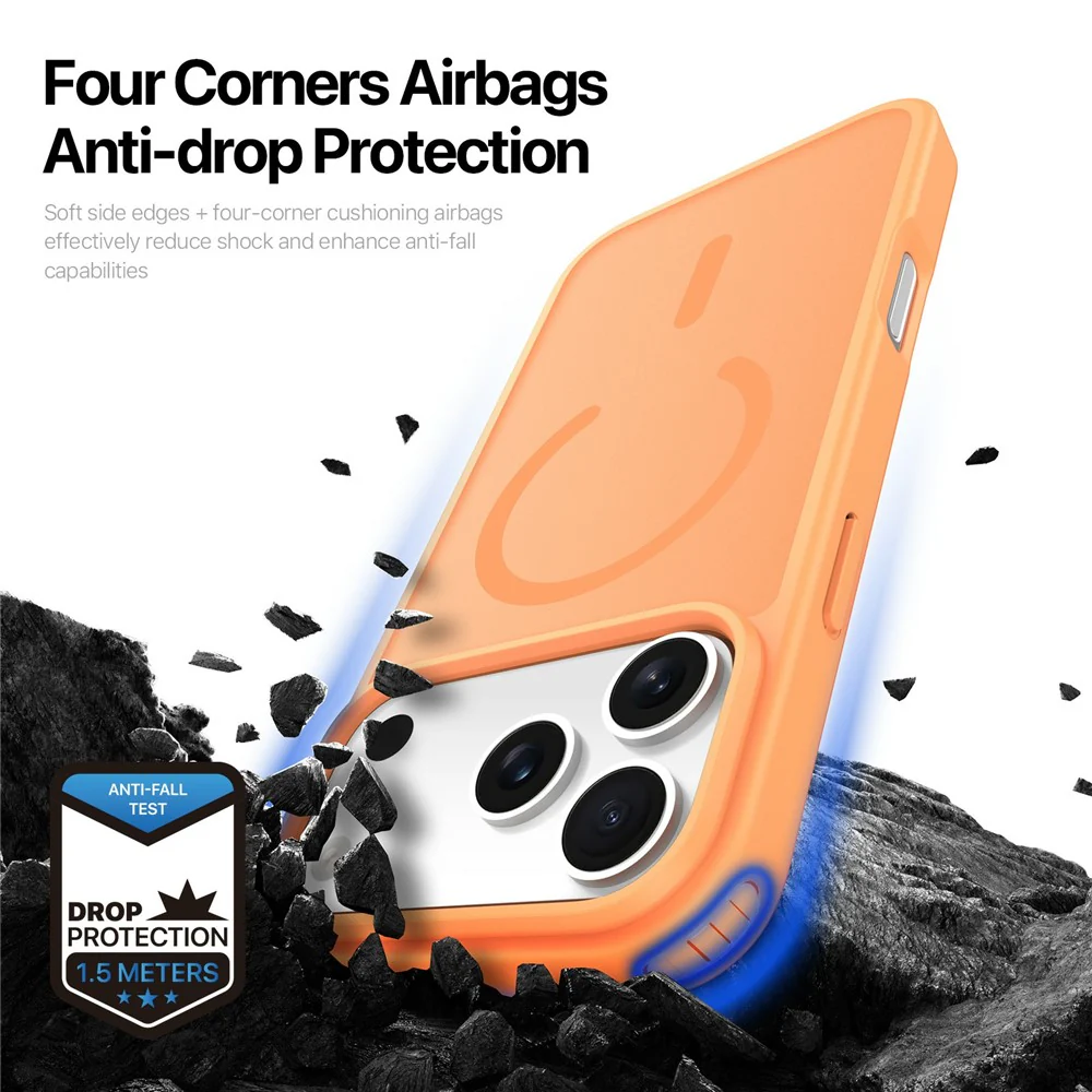DUX DUCIS Yind Series For iPhone 17 Pro Max Case TPU + PC Matte Phone Cover Compatible with MagSafe - Orange - Image 7