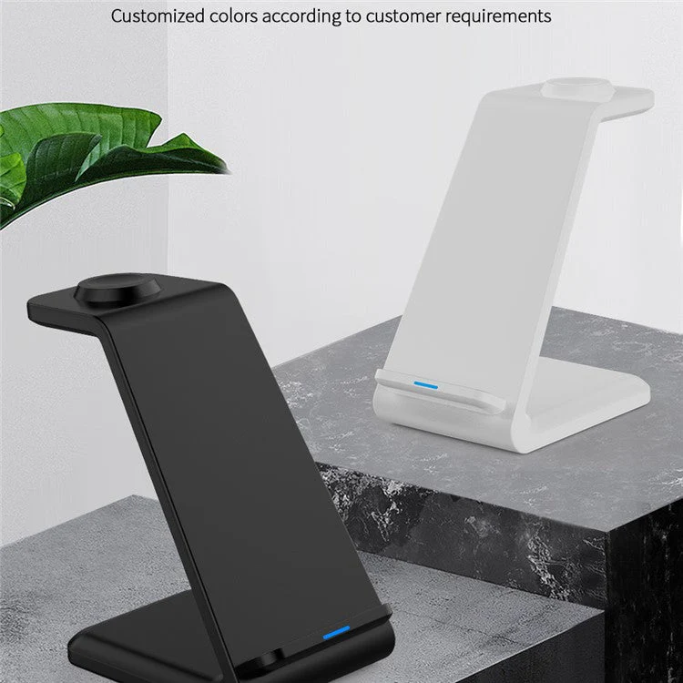 E8 3-in-1 15W Wireless Charger Phone Watch Earphone Desktop Charging Stand - White - Image 8