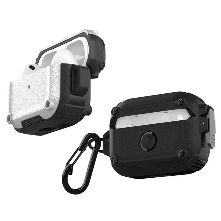 Earphone Case for AirPods Pro 2 PC+TPU Bluetooth Earbud Cover with Hanging Buckle - Yellow - Image 2