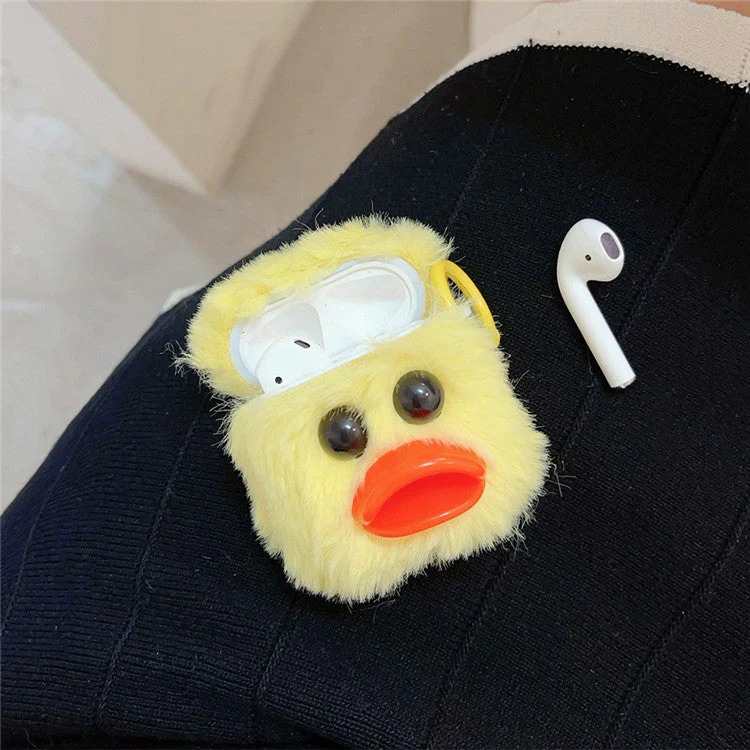 Earphone Case for AirPods with Charging Case (2016) / (2019) / AirPods with Wireless Charging Case (2019) Plush Earbud Cover - Cute Duck - Image 3