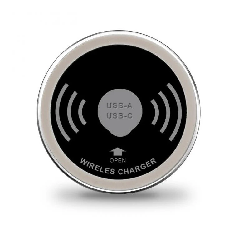 Embedded Desktop Wireless Charger 15W with USB-A and USB-C Charging Port - Image 4
