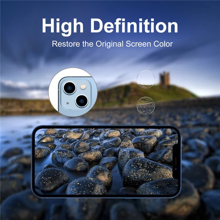 ENKAY HAT PRINCE 0.2mm Ultra High Clear 9H Hardness Tempered Glass Back Camera Lens Screen Protector Film (2Pcs/Group) for iPhone 13 / 13 mini - Image 3