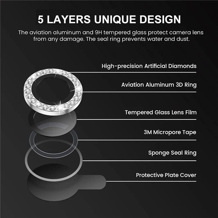 ENKAY HAT PRINCE 1 Set For iPhone 16 Pro / 16 Pro Max Camera Lens Protector Tempered Glass+Aluminum Alloy Lens Film - Gold - Image 4