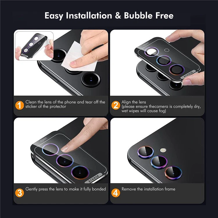 ENKAY HAT PRINCE 1Set For Samsung Galaxy S24 FE Camera Lens Protector Metal Ring Lens Film - Silver - Image 7