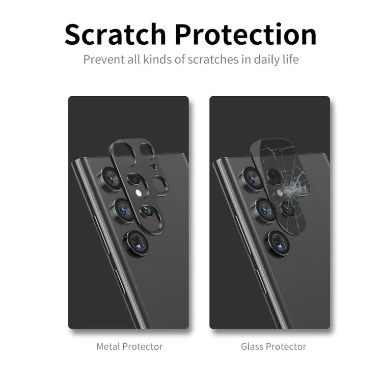 ENKAY HAT PRINCE Camera Lens Edge Protector for Samsung Galaxy S22 Ultra 5G, Scratch-Resistant Aluminum Alloy Frame Tough Protective Cover Sticker - Dark Red - Image 5