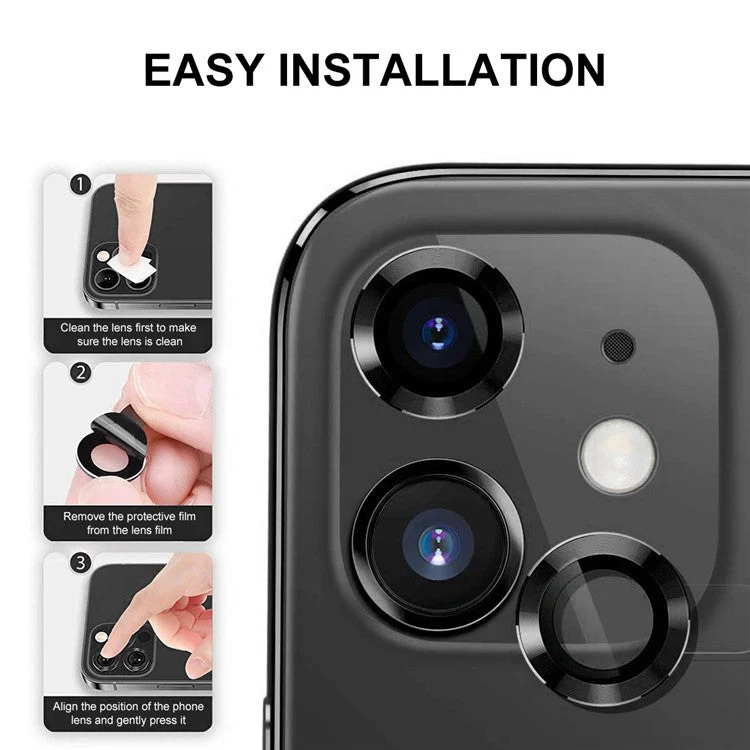 ENKAY HAT PRINCE For iPhone 14 6.1 inch / 14 Plus 1 Set Camera Lens Protector HD Anti-explosion Tempered Glass Aluminum Alloy Ring Film - Multi-color - Image 6