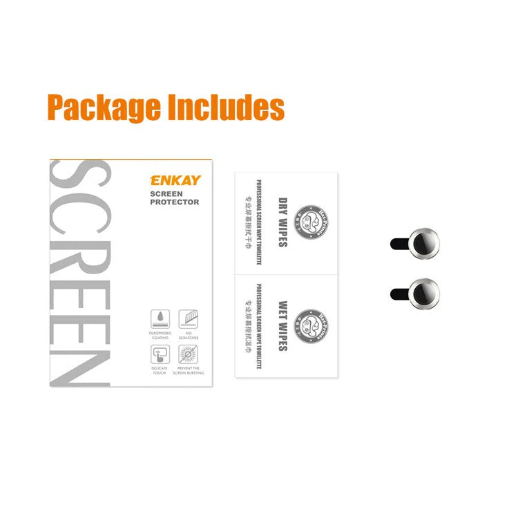 ENKAY HAT PRINCE For iPhone 14 6.1 inch / 14 Plus 1 Set Camera Lens Protector HD Anti-explosion Tempered Glass Aluminum Alloy Ring Film - Multi-color - Image 7
