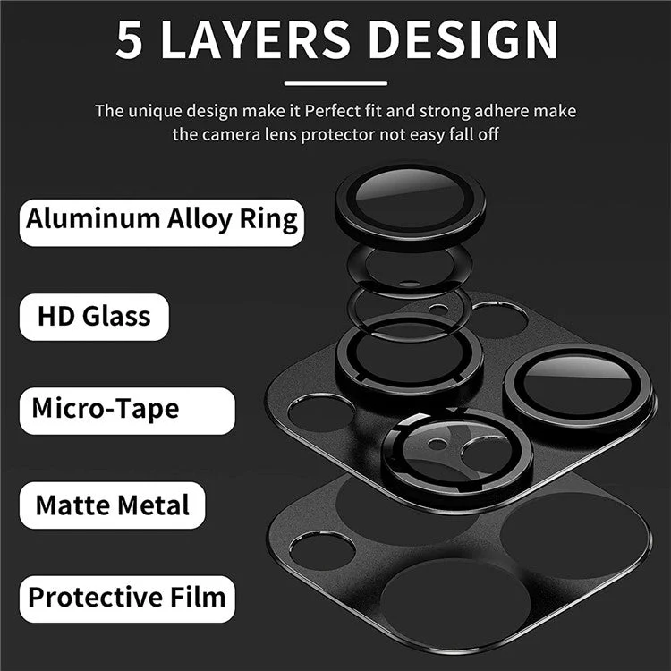ENKAY HAT PRINCE For iPhone 16 Pro / 16 Pro Max Camera Lens Protector Aluminum Alloy + Tempered Glass - Grey - Image 2