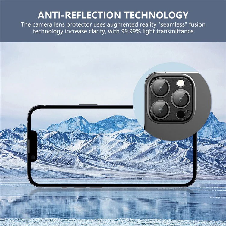 ENKAY HAT PRINCE For iPhone 16 Pro / 16 Pro Max Camera Lens Protector Aluminum Alloy + Tempered Glass - Grey - Image 5