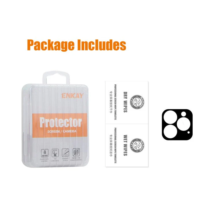 ENKAY HAT PRINCE For iPhone 16 Pro / 16 Pro Max Camera Lens Protector Silk Printing Clear Tempered Glass Film - Image 5