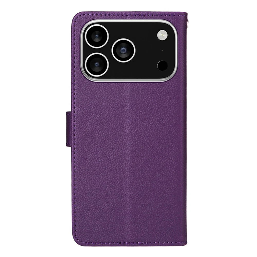 ENKAY HAT PRINCE For iPhone 17 Pro Max Wallet Case with Strap RFID Blocking Leather Stand Phone Cover - Purple - Image 7