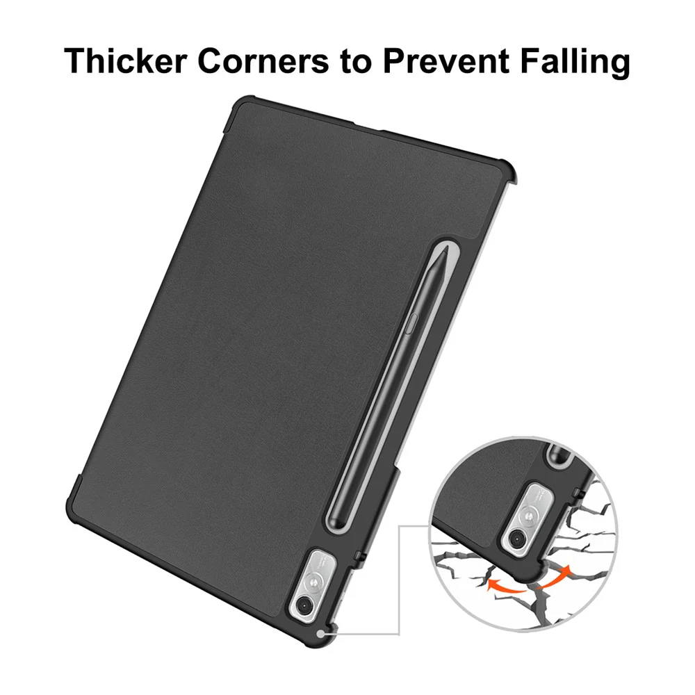 ENKAY HAT PRINCE For Lenovo Tab P11 Pro Gen 2 11.2" (2022) Protective Case PU Leather + PC Shockproof Cover Trifold Stand Tablet Case with Pencil Slot Support Auto Wake  /  Sleep - Black - Image 5