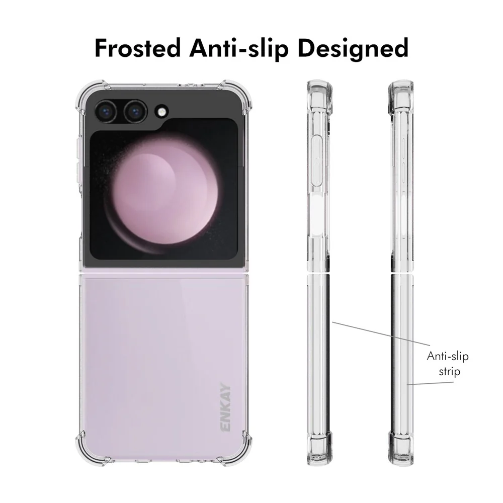 ENKAY HAT PRINCE For Samsung Galaxy Z Flip7 FE 5G / Z Flip6 5G Case Anti-Slip Protective Phone Cover HD Clear - Image 4
