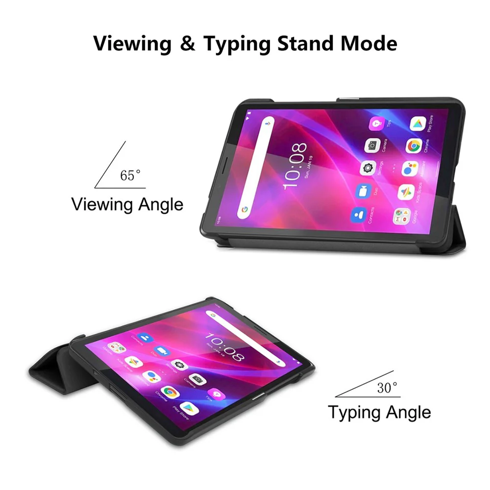 ENKAY HAT PRINCE Full Coverage Shock-Proof Tri-fold PU Leather + Hard PC Inner Tablet Stand Case for Lenovo Tab M7 (2nd Gen) / (3rd Gen) - Baby Blue - Image 3