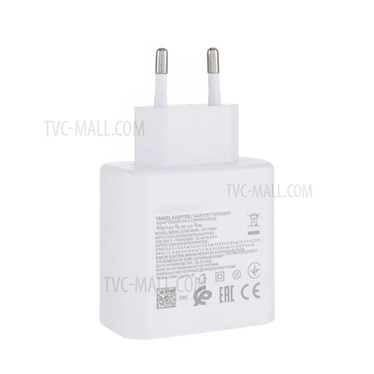 EP-TA845 OEM 45W Type-C Super Fast Wall Charger Adapter for Samsung Galaxy Note 10 Plus/Note 10 Plus 5G/A91 - White/EU Plug - Image 2