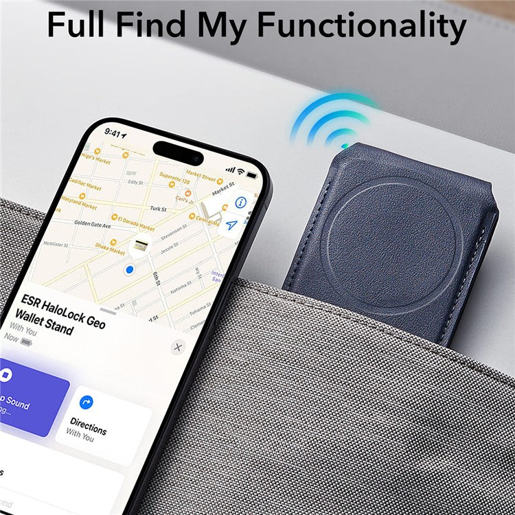 ESR 2K609 Magnetic Card Holder Wallet Stand Grip Finger Loop Compatible with Apple Find My - Dark Blue - Image 3