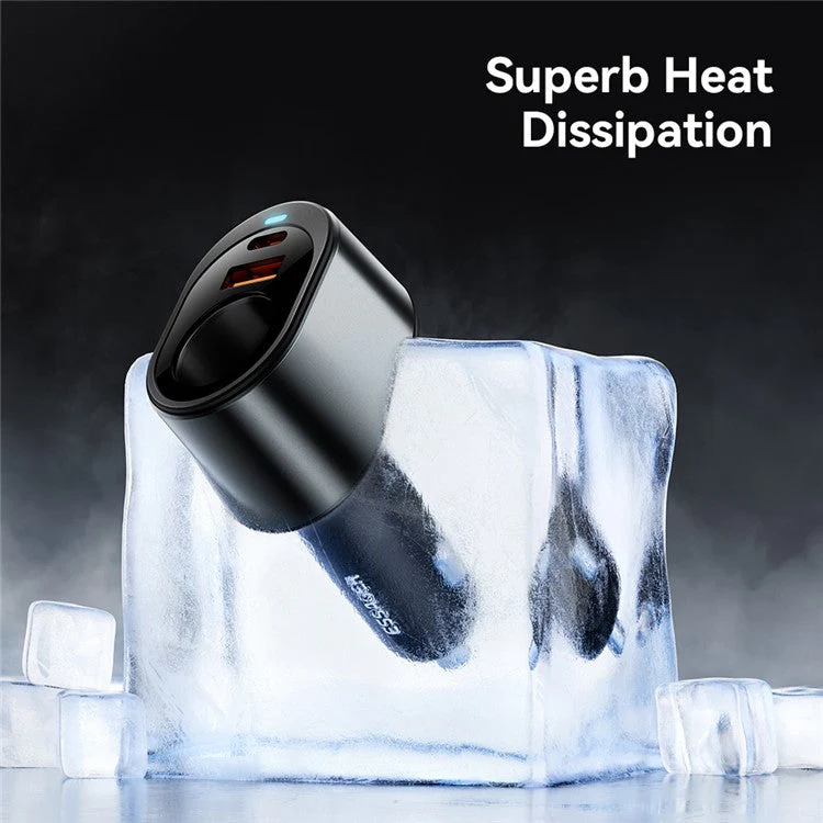 ESSAGER 120W USB+Type-C Car Charger Adapter with Cigarette Lighter Socket - Image 7