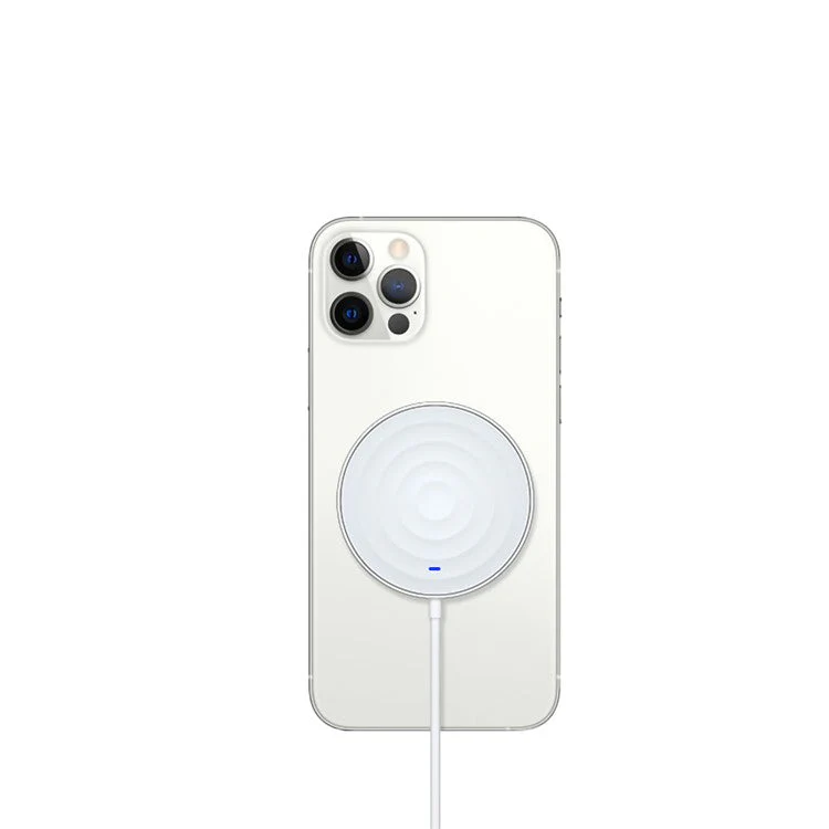 ESSAGER 15W Wireless Charging Dock Quick Charger Magnetic Fast Charging Pad for iPhone/Huawei - White - Image 2