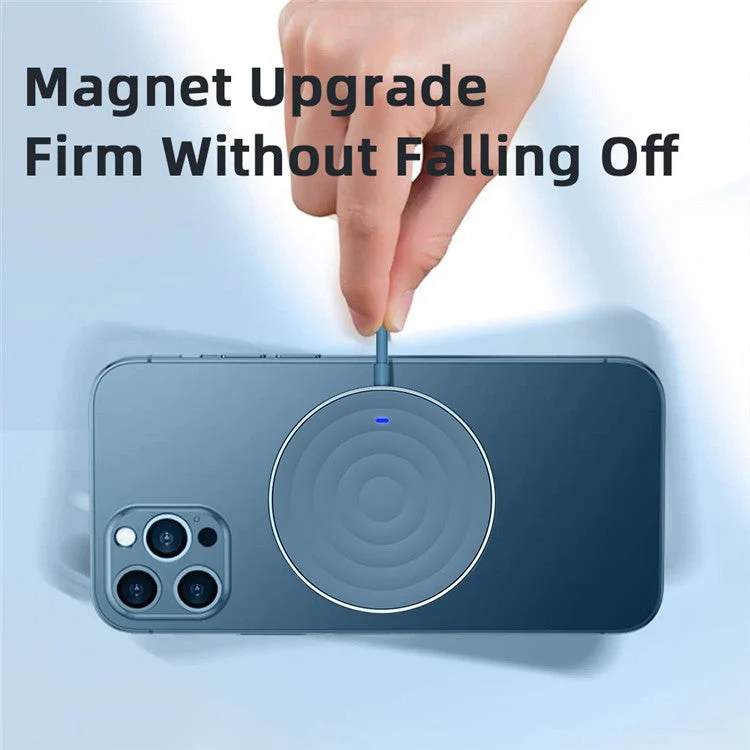 ESSAGER 15W Wireless Charging Dock Quick Charger Magnetic Fast Charging Pad for iPhone/Huawei - White - Image 6