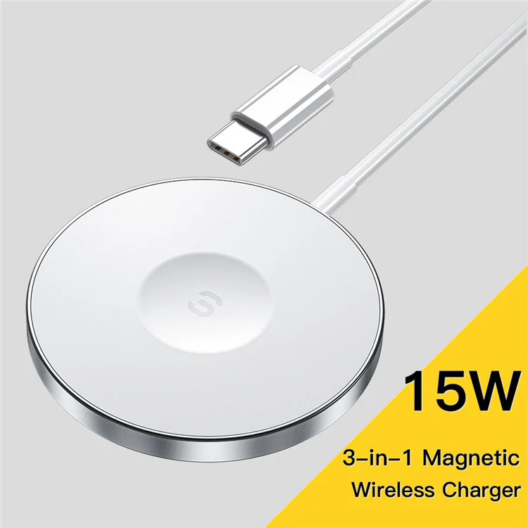 ESSAGER 3-in-1 15W Magnetic Wireless Charger for iPhone 12 / 13 / 14, AirPods, iWatch Slim Charging Pad - Image 2