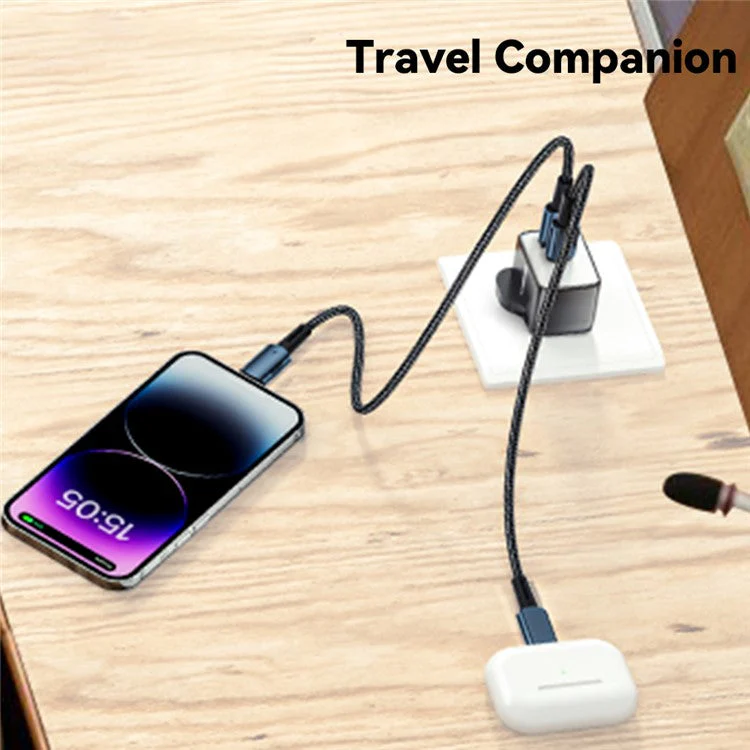 ESSAGER PD 33W Fast Charging Wall Charger USB-A + Type-C Travel GaN Adapter - UK Plug / Black - Image 7
