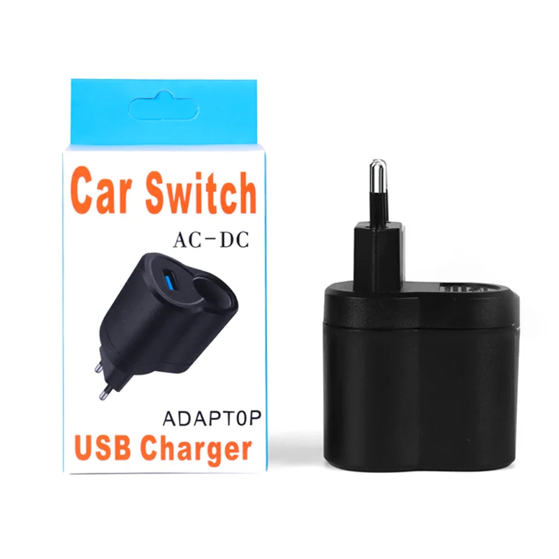 EU Plug Home Cigarette Lighter Socket Car Power Converter, Plug Specifications: - Image 7