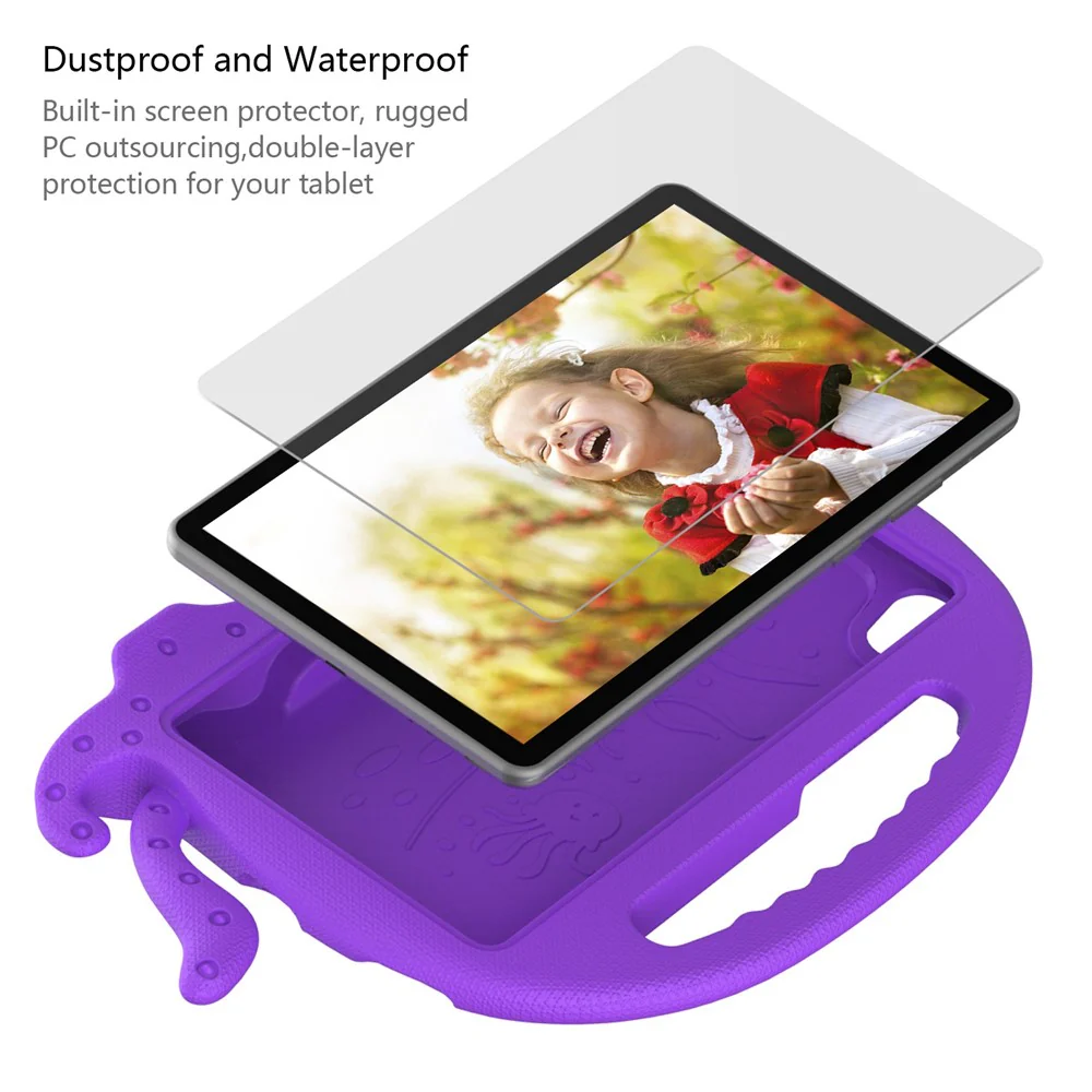 EVA Tablet Case for Lenovo Tab M8 / Tab M8 (4th Gen) 2024 TB-301XU / M8 (4th Gen) 2023 TB-300FU Octopus Case with Shoulder Strap - Purple - Image 7