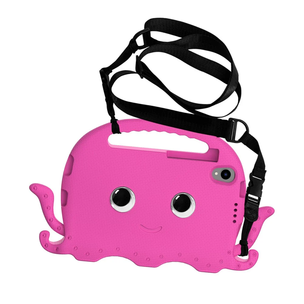 EVA Tablet Case for Lenovo Tab M8 / Tab M8 (4th Gen) 2024 TB-301XU / M8 (4th Gen) 2023 TB-300FU Octopus Case with Shoulder Strap - Rose - Image 2