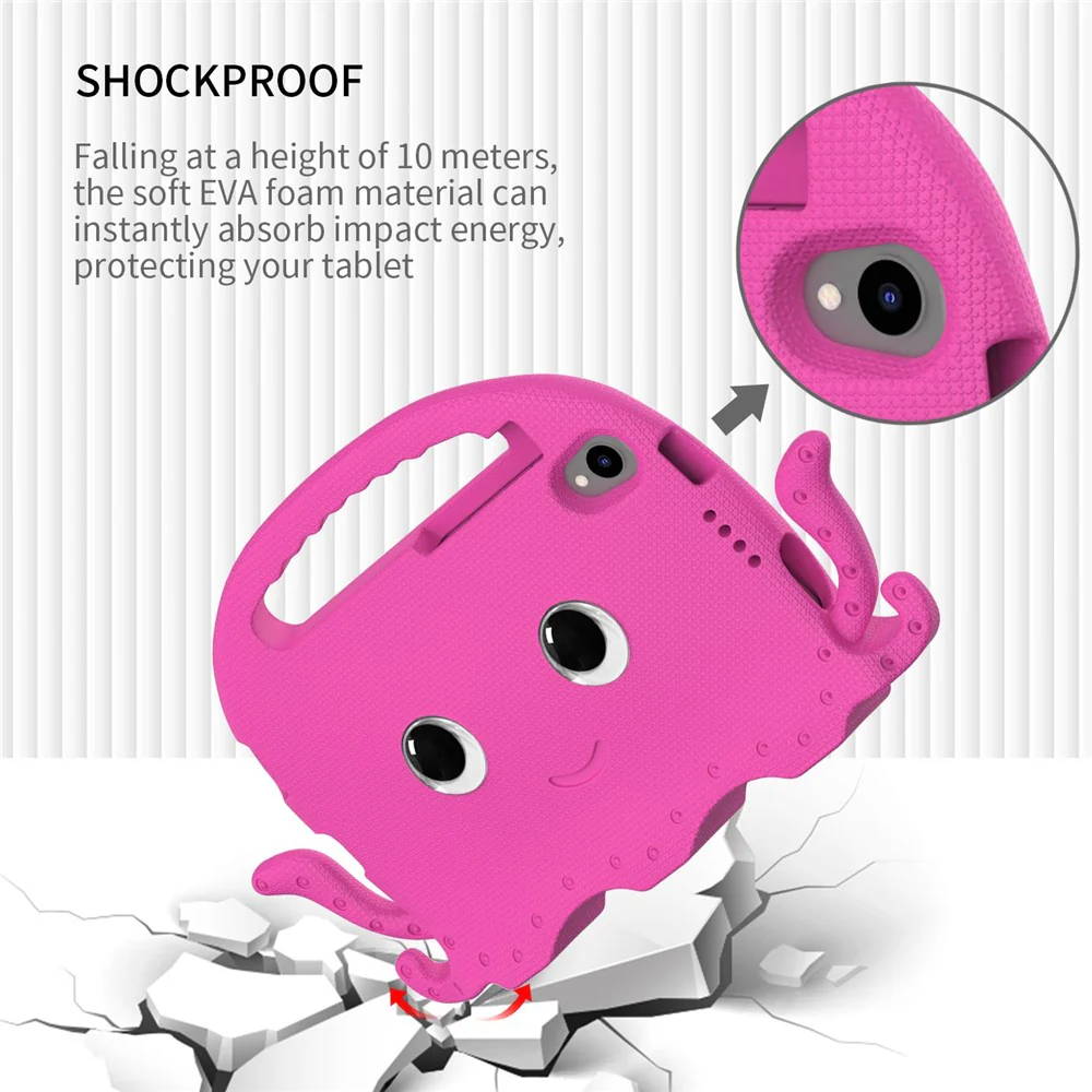 EVA Tablet Case for Lenovo Tab M8 / Tab M8 (4th Gen) 2024 TB-301XU / M8 (4th Gen) 2023 TB-300FU Octopus Case with Shoulder Strap - Rose - Image 4