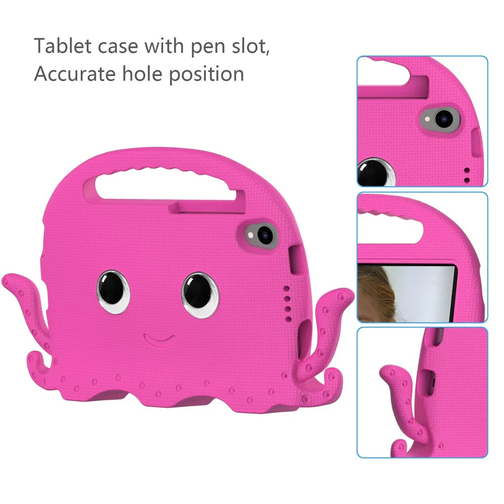 EVA Tablet Case for Lenovo Tab M8 / Tab M8 (4th Gen) 2024 TB-301XU / M8 (4th Gen) 2023 TB-300FU Octopus Case with Shoulder Strap - Rose - Image 8