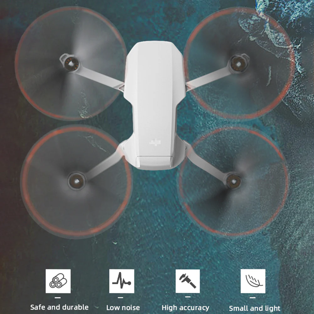 EWB8196_3 EWB8203_3 EWB8204_3 4 Pairs Low-Noise Propeller Replacement for DJI Mavic Mini 2 - Gold Edge - Image 4