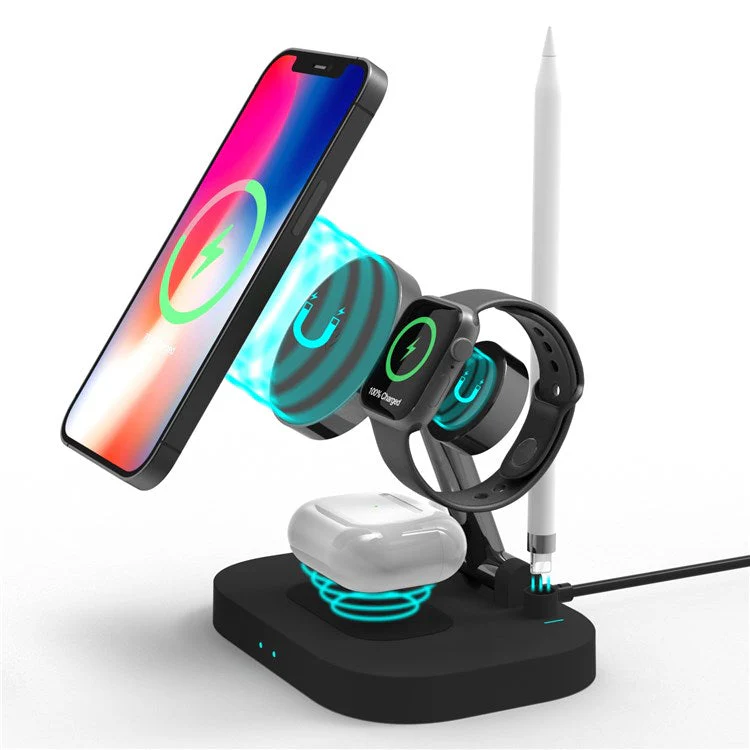 F22 15W 4 in 1 For Magsafe Wireless Charger for iPhone 12 / 13 / 14 / Series / Apple Watch / Airpods Pro / Apple Pencil Portable Charging Stand Multi-function Folding Charging Dock (CE) - Image 4