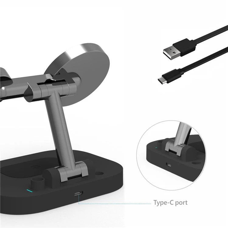 F22 15W 4 in 1 For Magsafe Wireless Charger for iPhone 12 / 13 / 14 / Series / Apple Watch / Airpods Pro / Apple Pencil Portable Charging Stand Multi-function Folding Charging Dock (CE) - Image 7