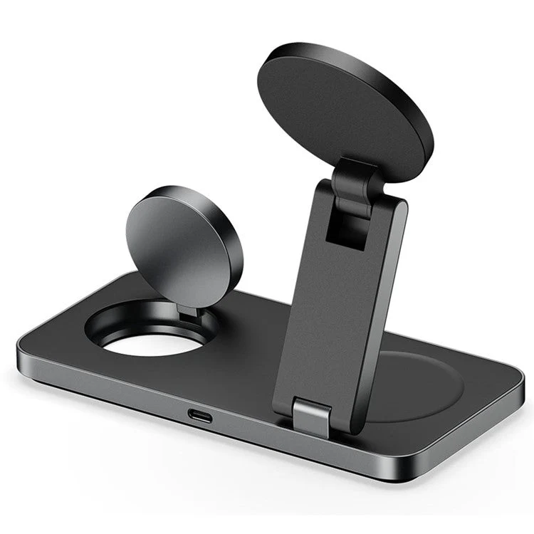 F8 For iPhone / iWatch / AirPods 3-in-1 Charging Stand Foldable Magnetic Wireless Charger - Image 2