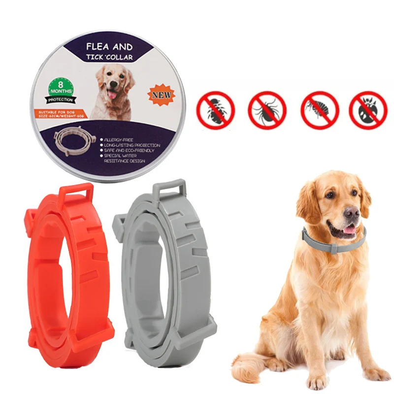 Flea and Tick Collar for Dogs Cats With Aluminum Case, Size: 72cm Gray - Image 2