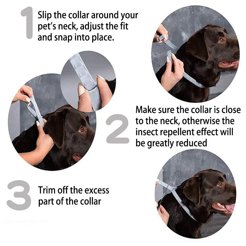 Flea and Tick Collar for Dogs Cats With Aluminum Case, Size: 72cm Gray - Image 6