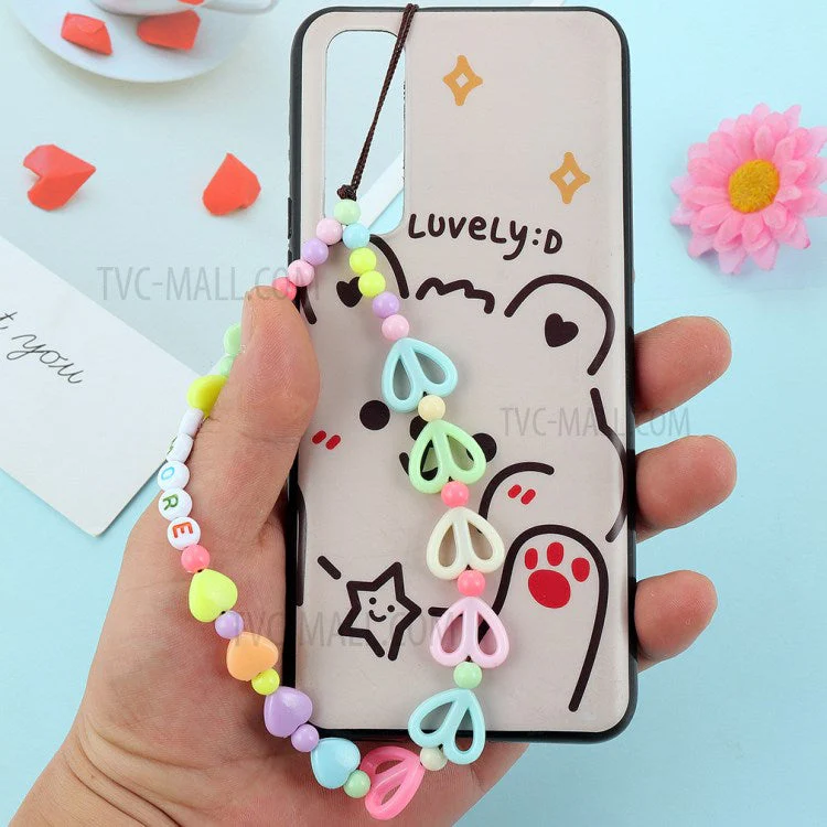 Flower Star Beaded Mobile Phone Wrist Strap Polymer Clay Resin Colorful Beads Phone Lanyard - B47-0203 - Image 2