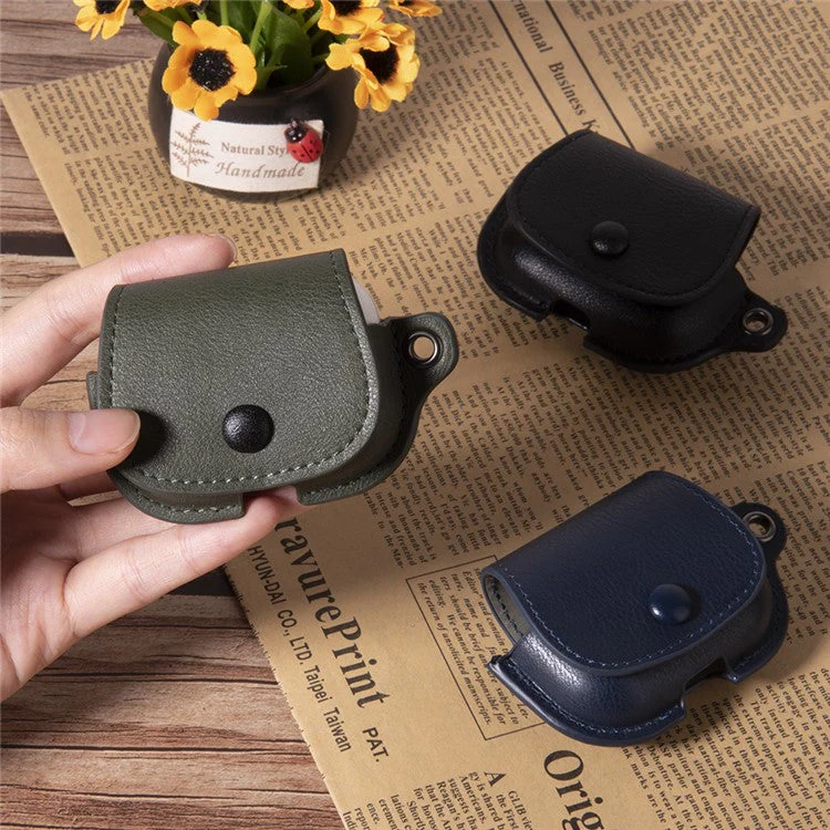For AirPods 3 Charging Case Cover Backpack Style Leather+PC Earbuds Protective Case - Green - Image 7
