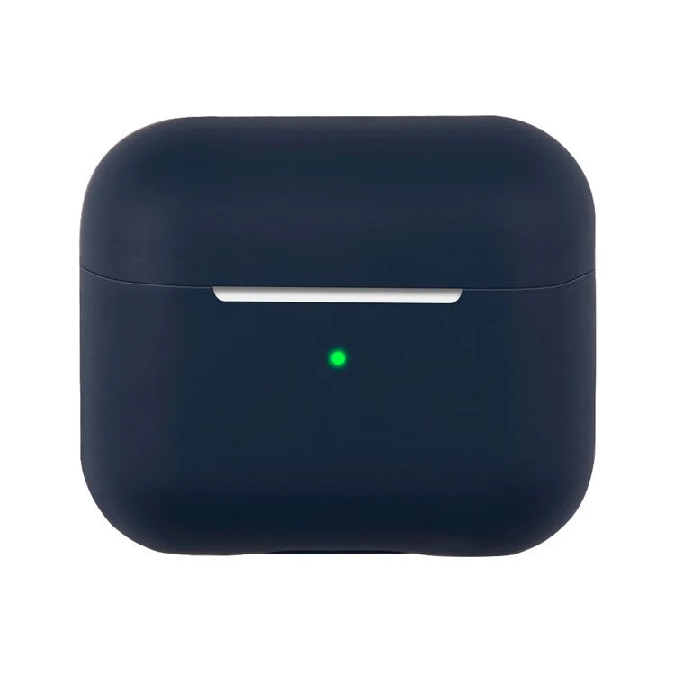 For AirPods 3 Solid Color Bluetooth Earphone Silicone Protective Case Cover - Midnight Blue