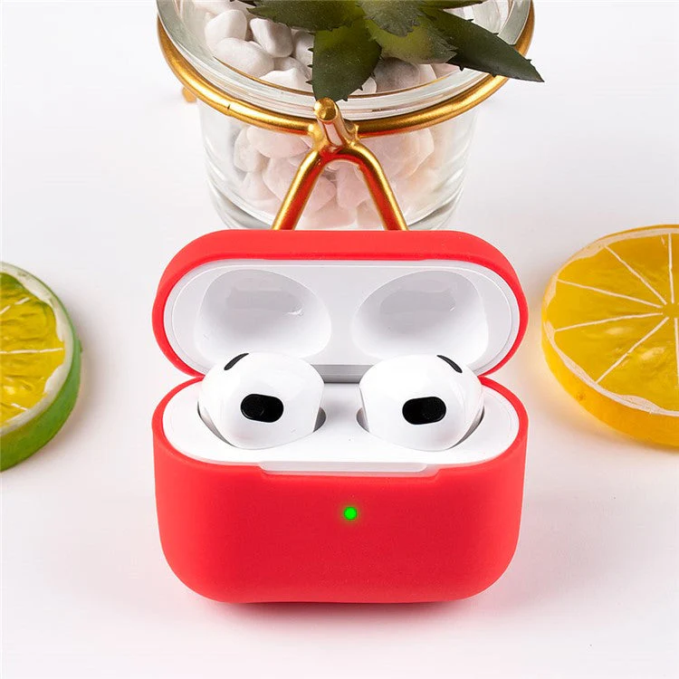 For AirPods 3 Solid Color Bluetooth Earphone Silicone Protective Case Cover - Pink - Image 3