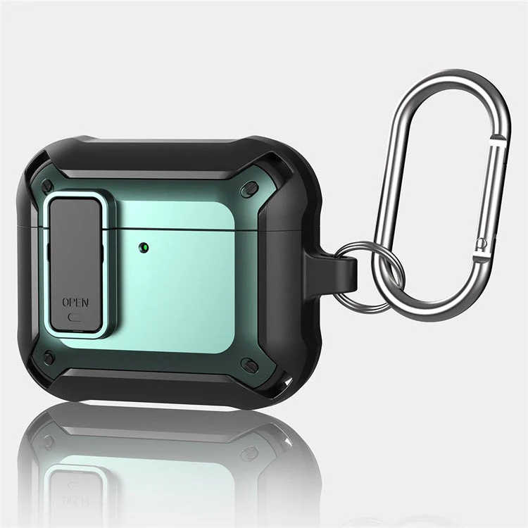 For AirPods 4 Bluetooth Earphone Cover TPU+PC Anti-Drop Case with Buckle - Red - Image 3