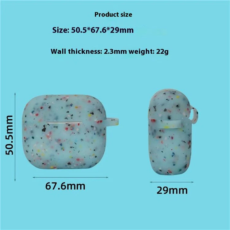For AirPods 4 Case Bluetooth Earphone Degradable TPU Case Luminous Earbud Protective Cover with Buckle - Blue - Image 6