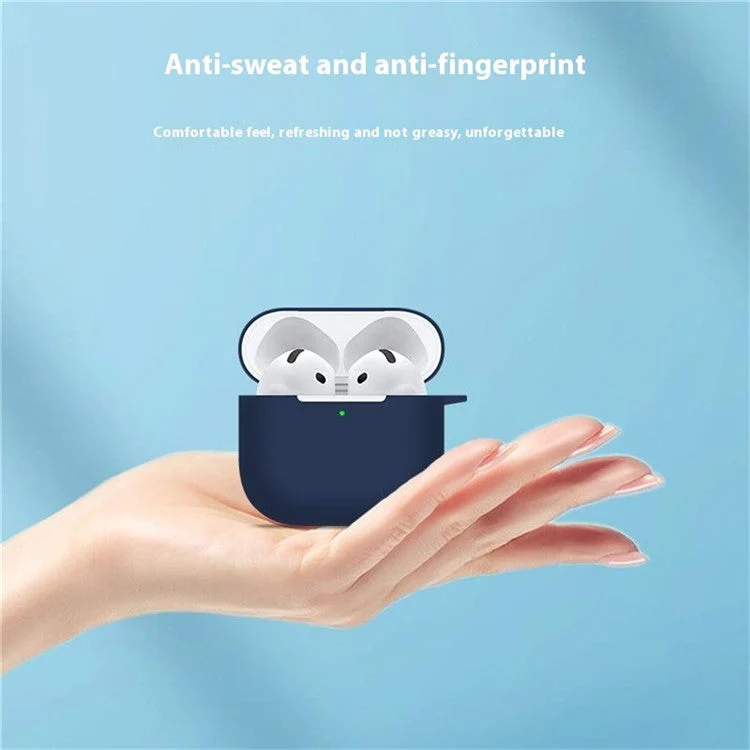 For AirPods 4 Case Bluetooth Earphone Silicone Case Earbud Protective Cover with Lanyard - White - Image 6