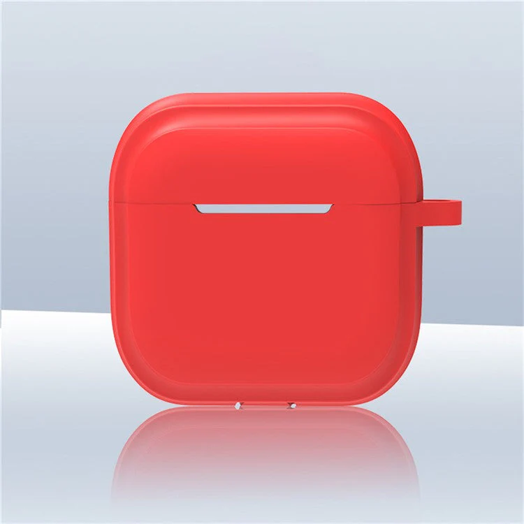 For AirPods 4 Case Bluetooth Earphone Silicone Case Protective Cover with Bamboo Shape Lanyard - Red - Image 2